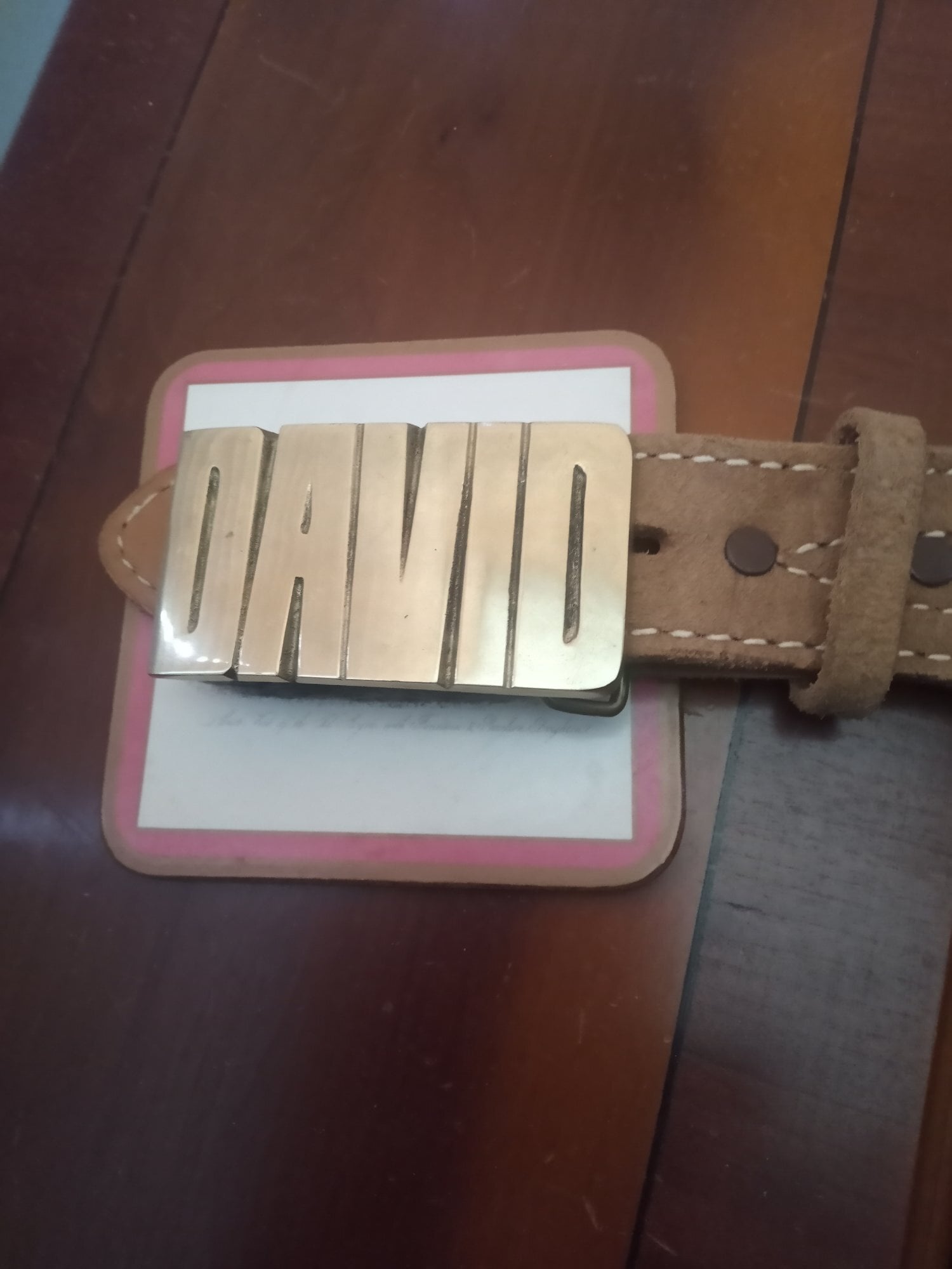 Texas Brass Belt Buckle DAVID 