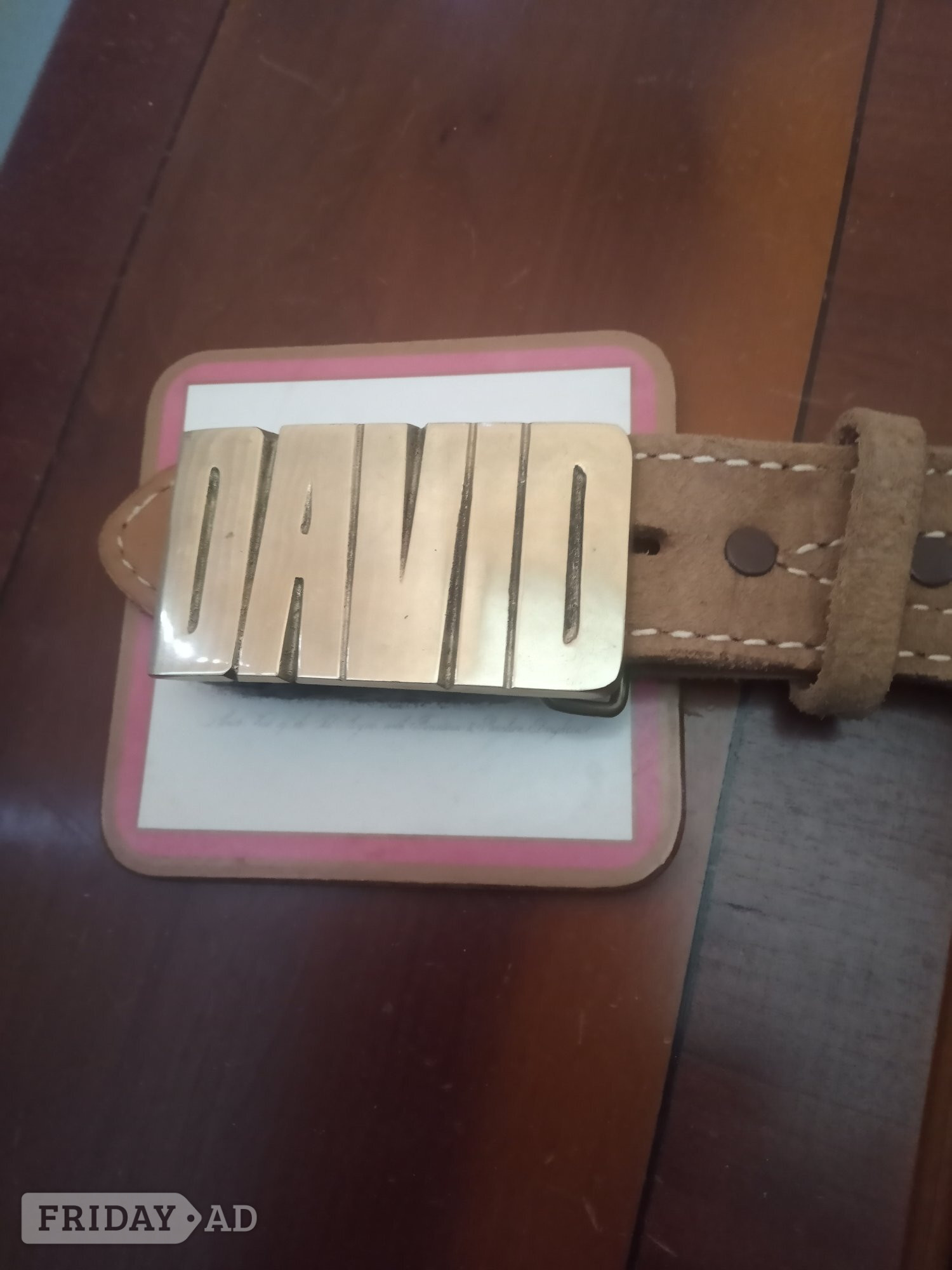 Texas Brass Belt Buckle DAVID 
