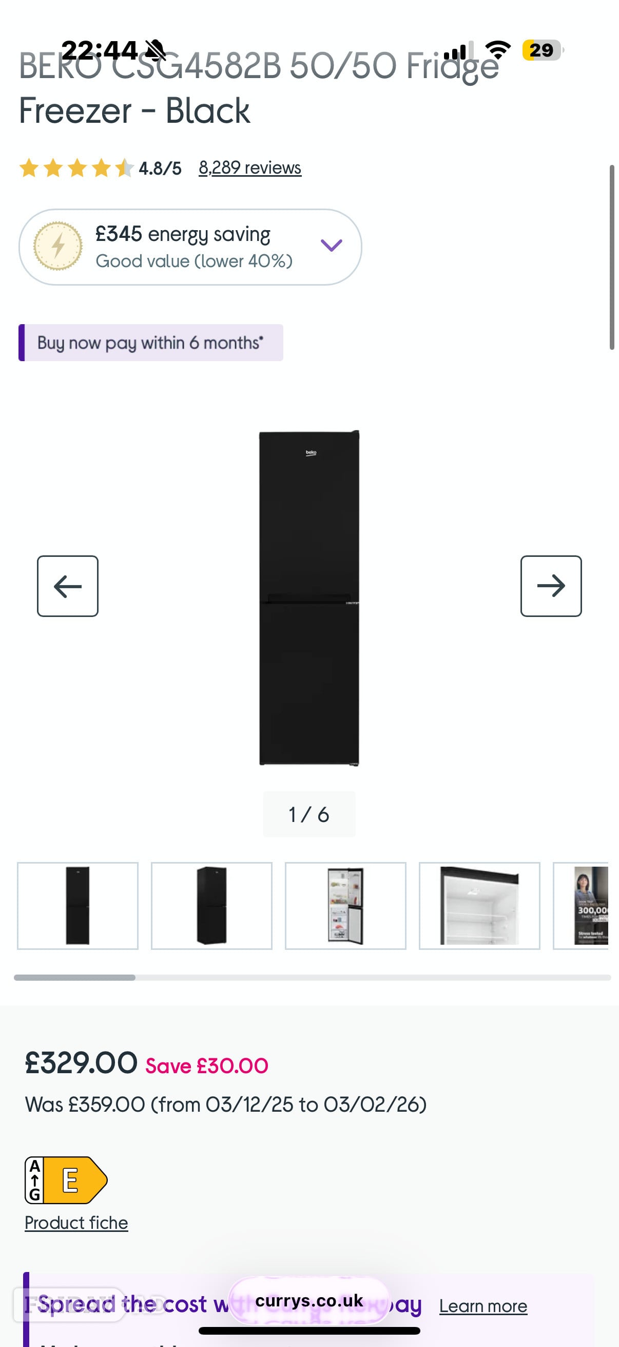 BEKO Pro HarvestFresh AeroFlow CNG4692VA 50/50 Fridge Freezer