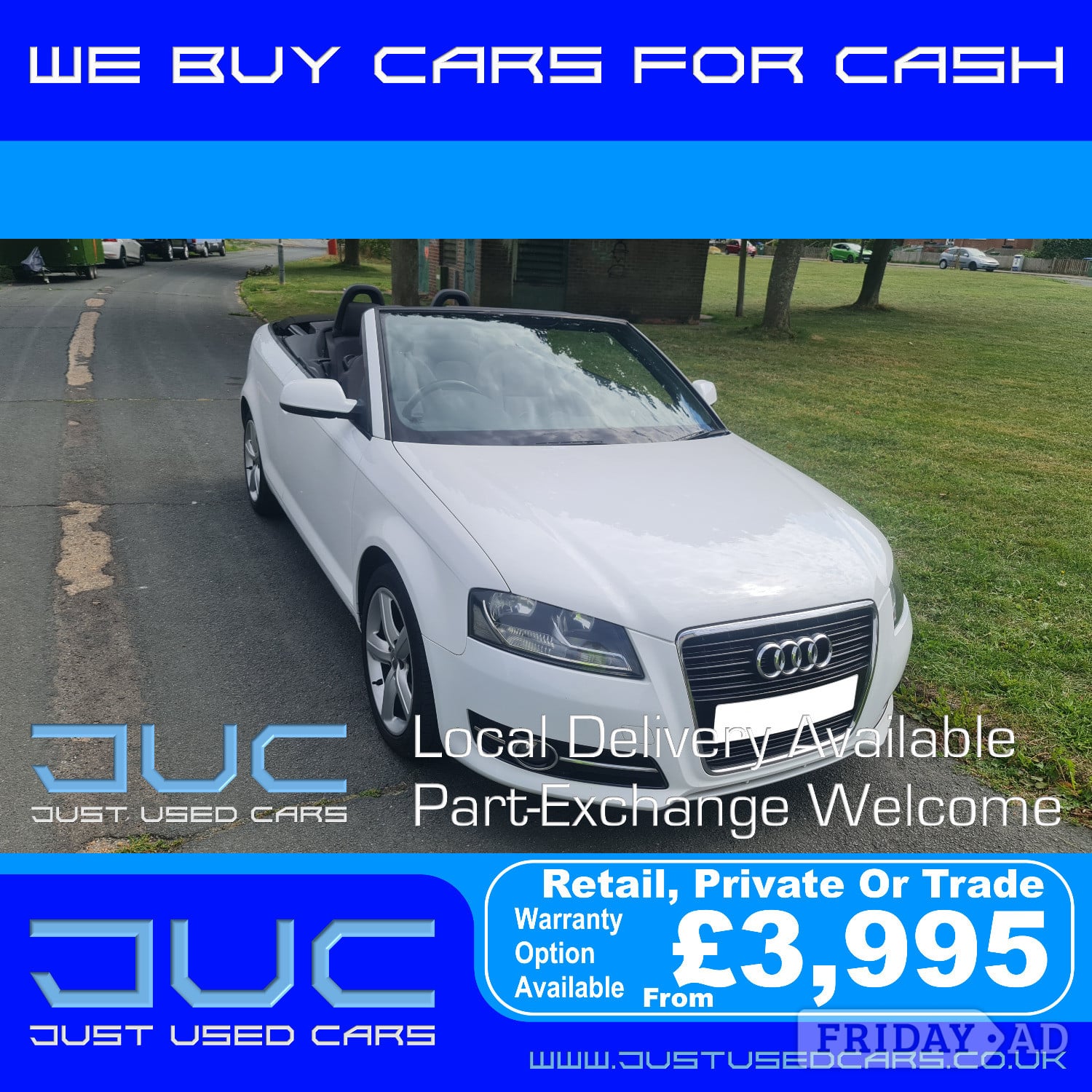 Audi A3 1.6 TDI Technik Cabriolet (Manual Diesel) 10 Reg 2010 in Lewes