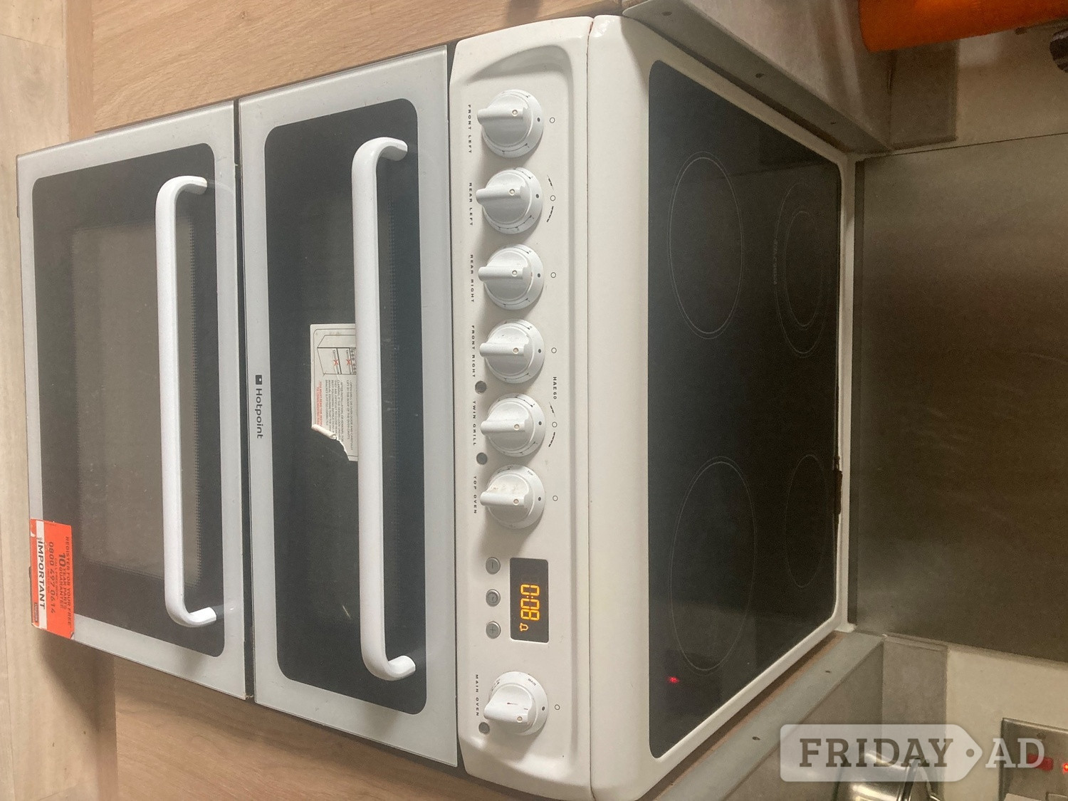 Hotpoint freestanding double oven/ hob  in Tunbridge Wells