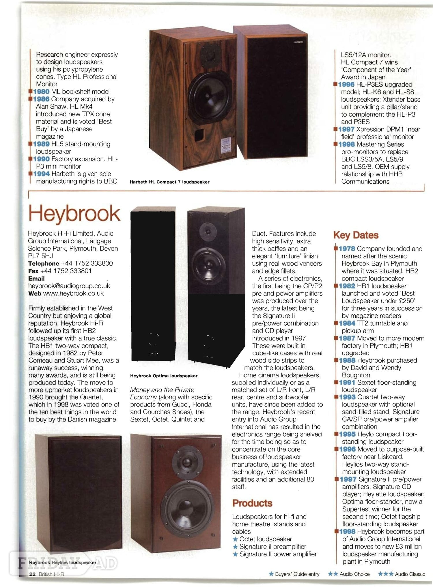 Worthing Heybrook Helios Quality home hi-fi loudspeakers.