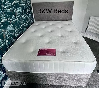 D/V EMPEROR 1000 POCKET MATTRESS WITH 2 DRAWER BASE & HB - DOUBLE