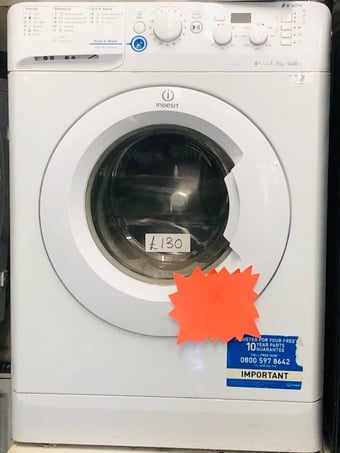 INDESIT 7kg load 1400 spin speed washing machine works perfectly 