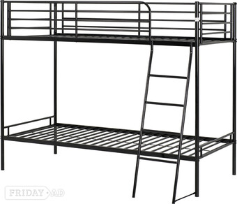 BLACK BRANDON BUNK BED WITH APOLLO MATTRESSES