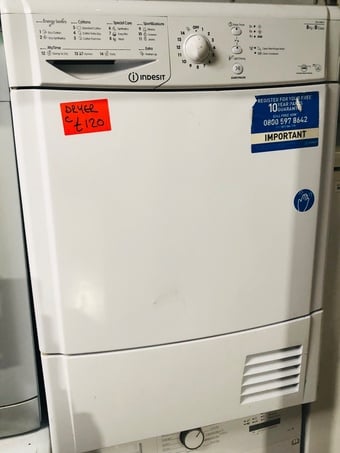 Indesit condenser tumble dryer 8KG sized capacity 