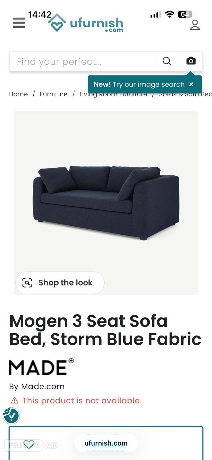 Eastbourne 3 seater sofa bed 