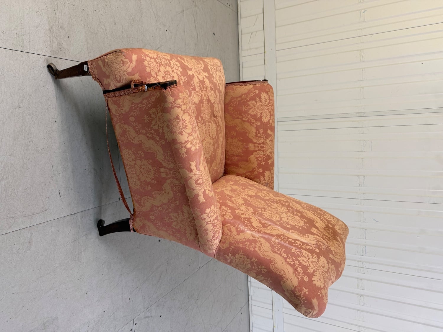 Vintage / Antique Floral Upholstered with castor feet