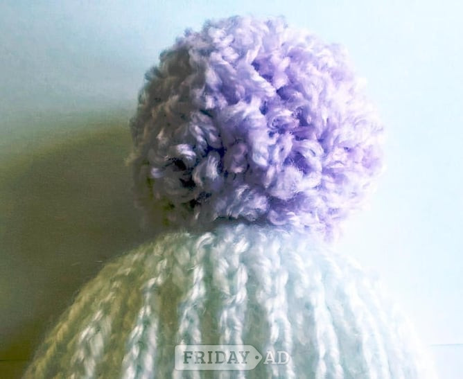 Redhill Hand Knitted Baby Hat with Pom-Pom - 3-6 months - New