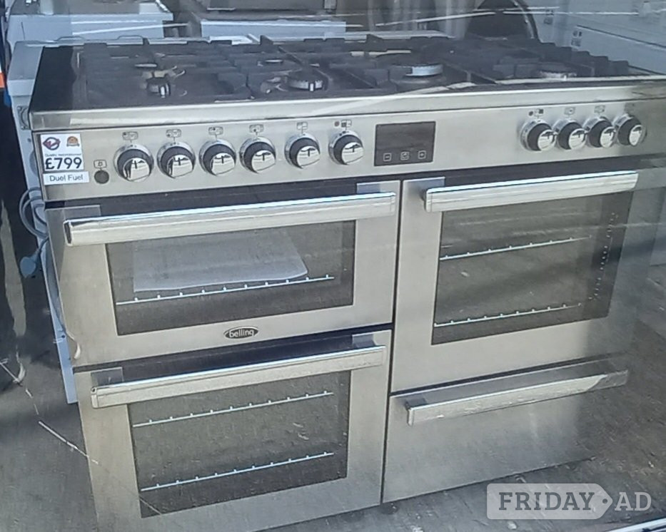 BELLING 110CM RANGE COOKER DUAL FUEL IN STAINLESS STEEL in St. Leonards-On-Sea