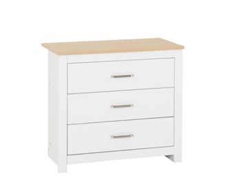 Portland 3 Drawer Chest - White/Oak Effect