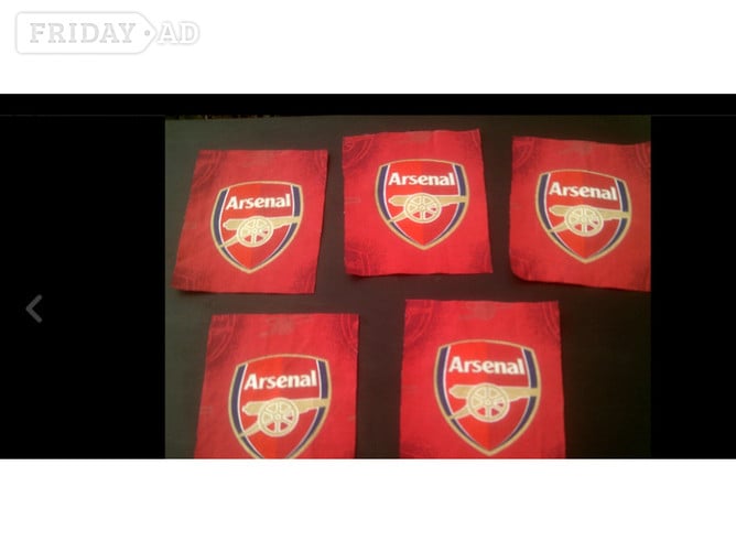 The Gunners patchwork pieces X5, each 5" X 6". in Mayfield