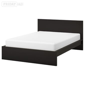 Bed double ikea malm black
