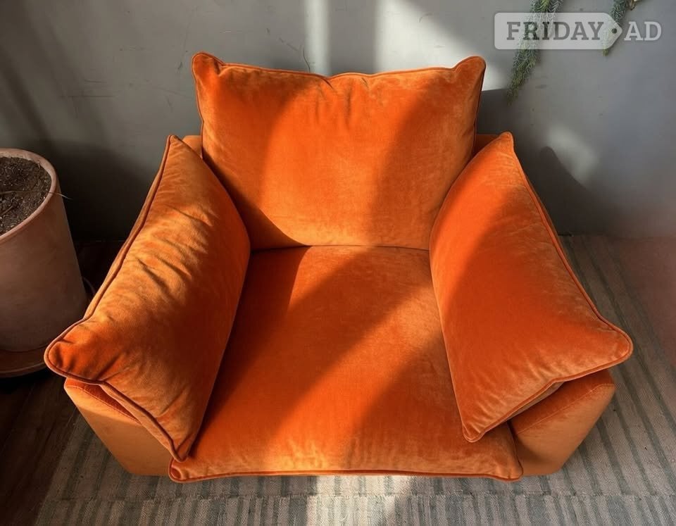 Birmingham Burnt Orange Loaf Comfy Arm Chair 