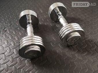 Pair of 6KG (12KG Total) Adjustable Chrome Dumbbells. VGC.