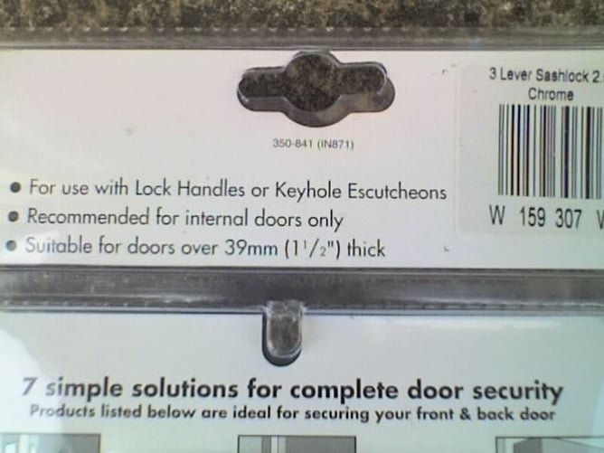 NEW - WICKES Chrome 3 Lever SashLock 64mm Fitting with 2 Keys - DIY in Waterlooville