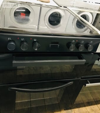 Bush 60CM wide electric cooker with double oven 