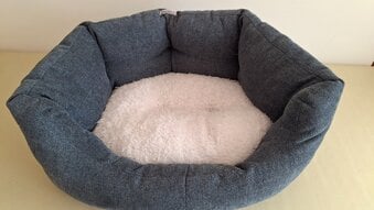 Small grey comfy dog bed