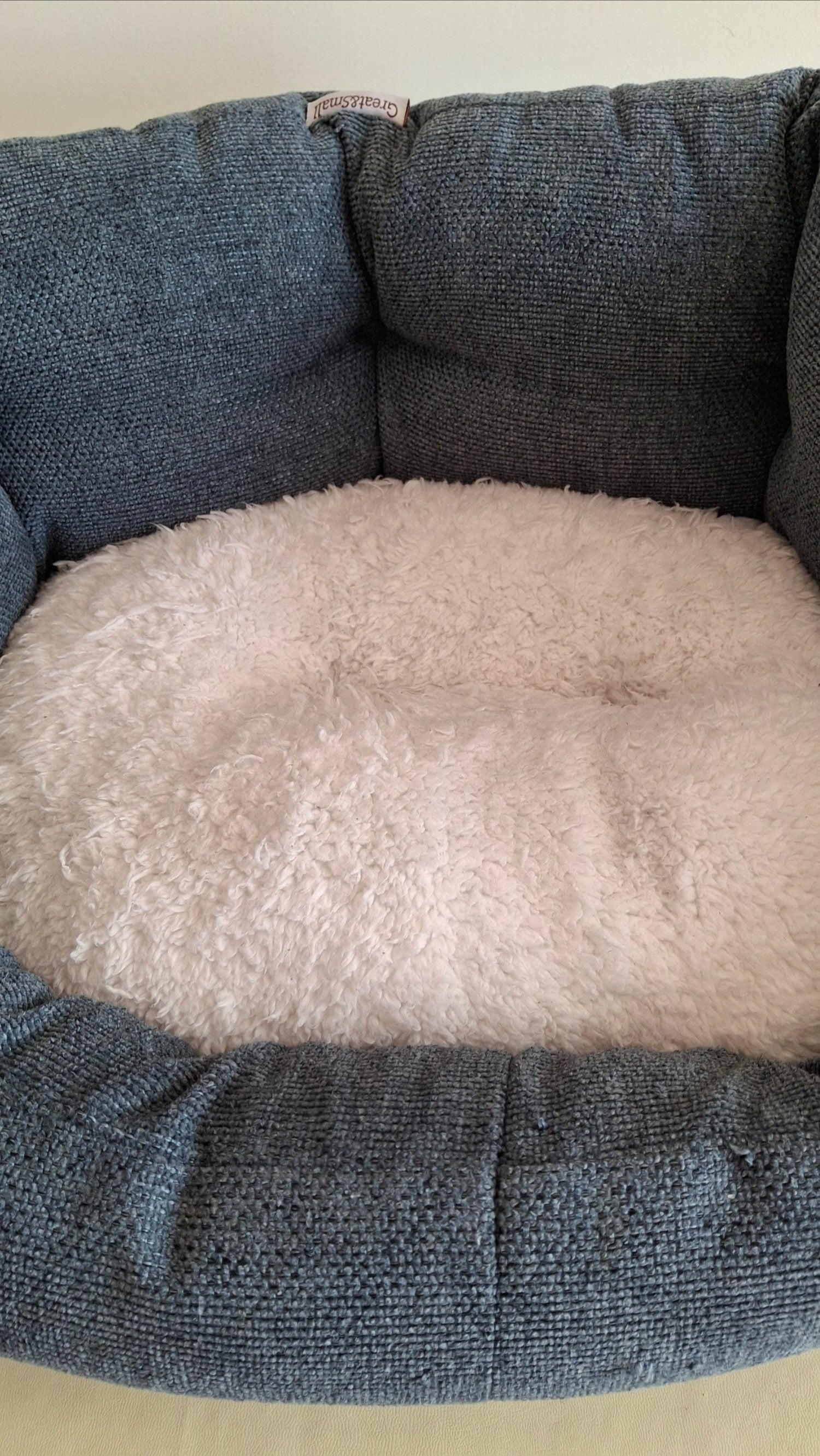 Small grey comfy dog bed