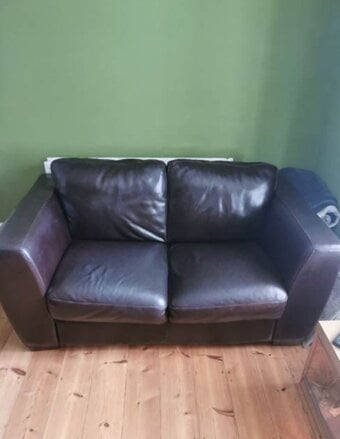 Two Leather sofas 