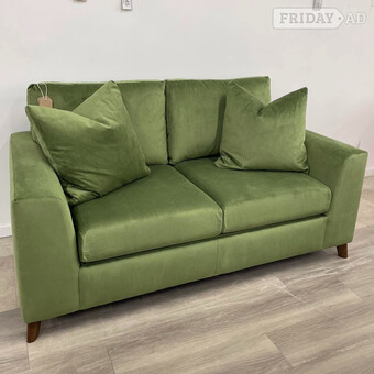 Olive Green Velvet 3 Seater Sofa