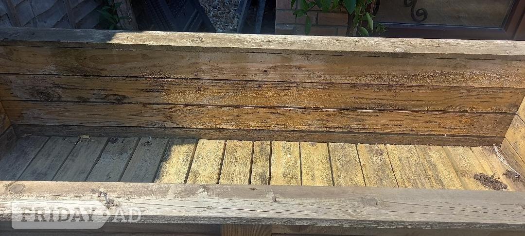 Seaford Large wooden trough for planting