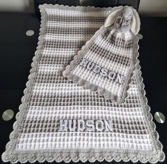 Crochet Baby Blanket, Personalised, Girls Boys colours available