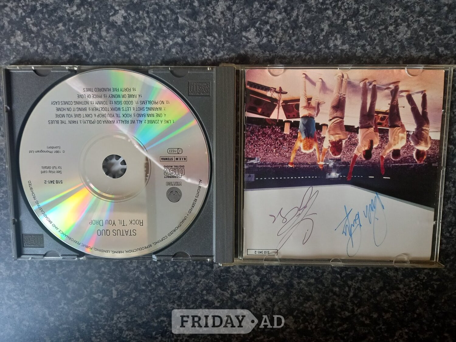 "ROCK 'TIL YOU DROP " STATUS QUO CD  (SIGNED COPY) - Movies, Games, Books & Music in Bristol