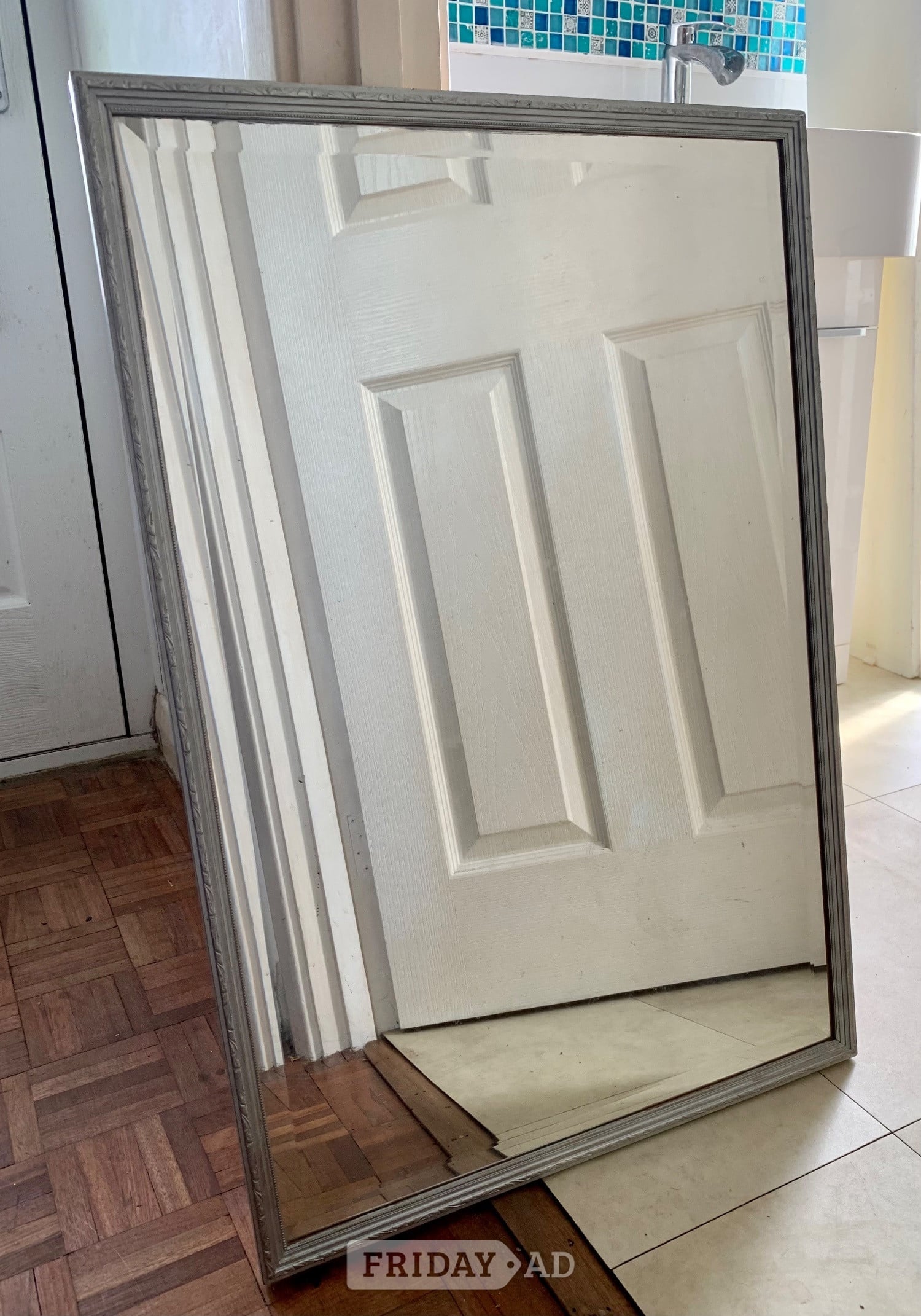 Framed Wall-Hanging Bevelled Edged Mirror