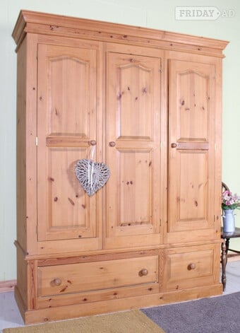 Delivery Options - Pine Farmhouse Triple Wardrobe 5 Sections