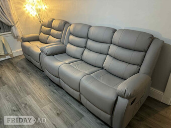 Leather 3 seater and 2 seater Recliner sofa set