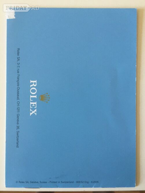 Worthing Rolex Yacht-master, owners instruction booklet only, in Italian language.