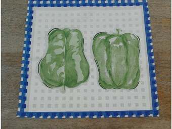 Peppers, Patchwork pieces X6, each 9" X 8.5"