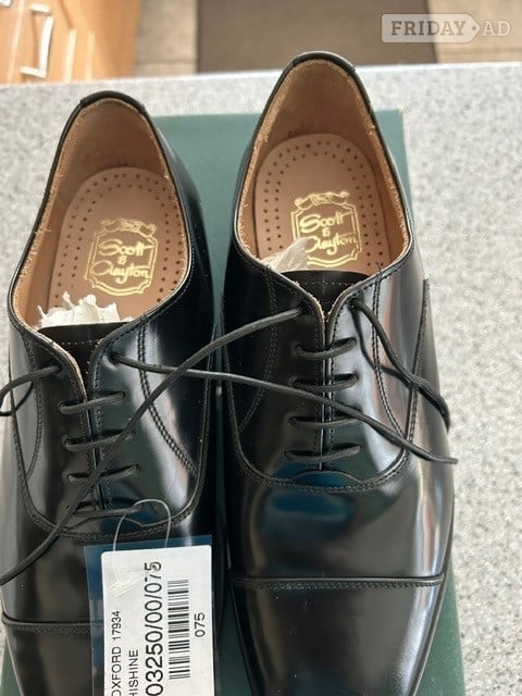 Mens Scott & Clayton Mens Oxford Black & 7.5 Uk 42 E Laced Shoes  in St. Albans
