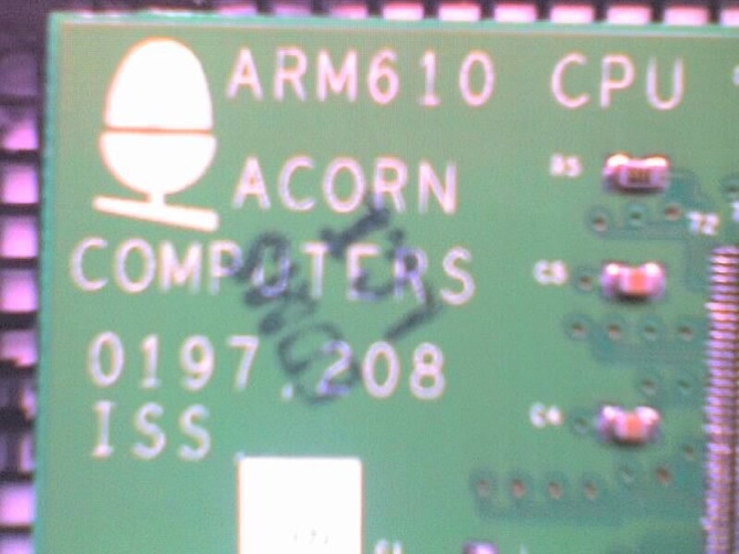 Acorn Risc PC Computer -197.208 CARD - ARM610 CPU Processor Card - USED - Vc