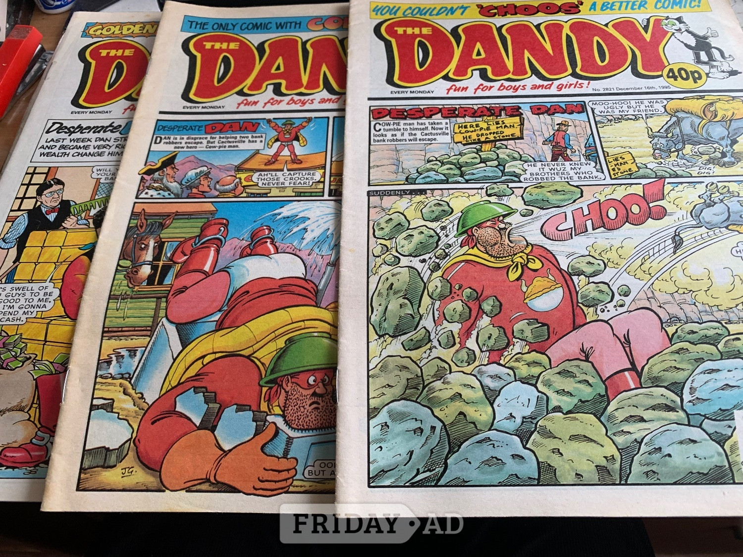 3 Random 'DANDY' Comics 1980s/1990s in Reigate