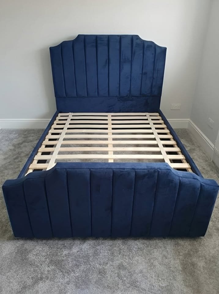 Midnight Blue Storage Bed Frame, Arizona Solid Wooden Bed Frame !