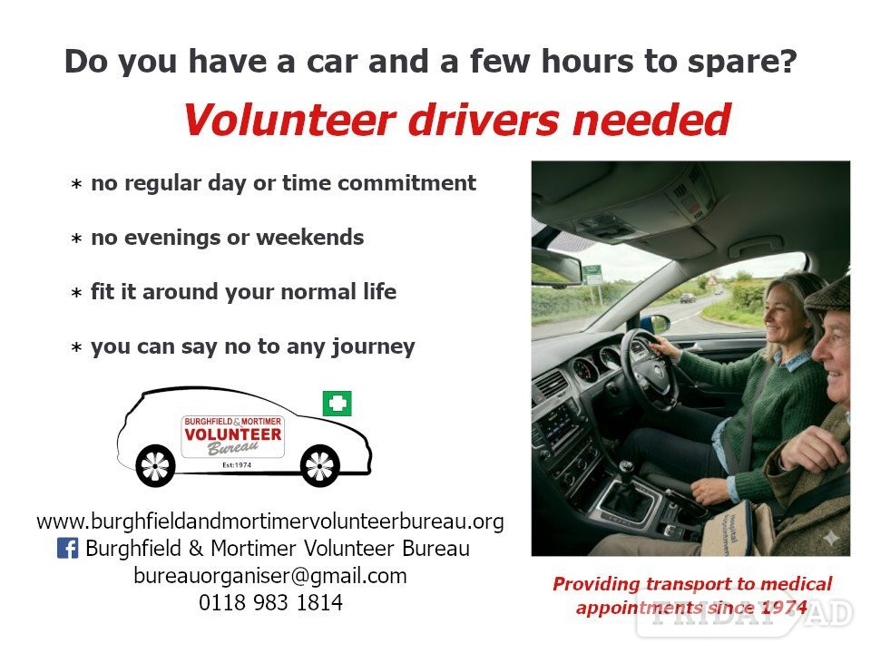 Part time Volunteer Drivers needed in Reading