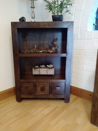 Dakota Walnut Mango Wood Bookcase