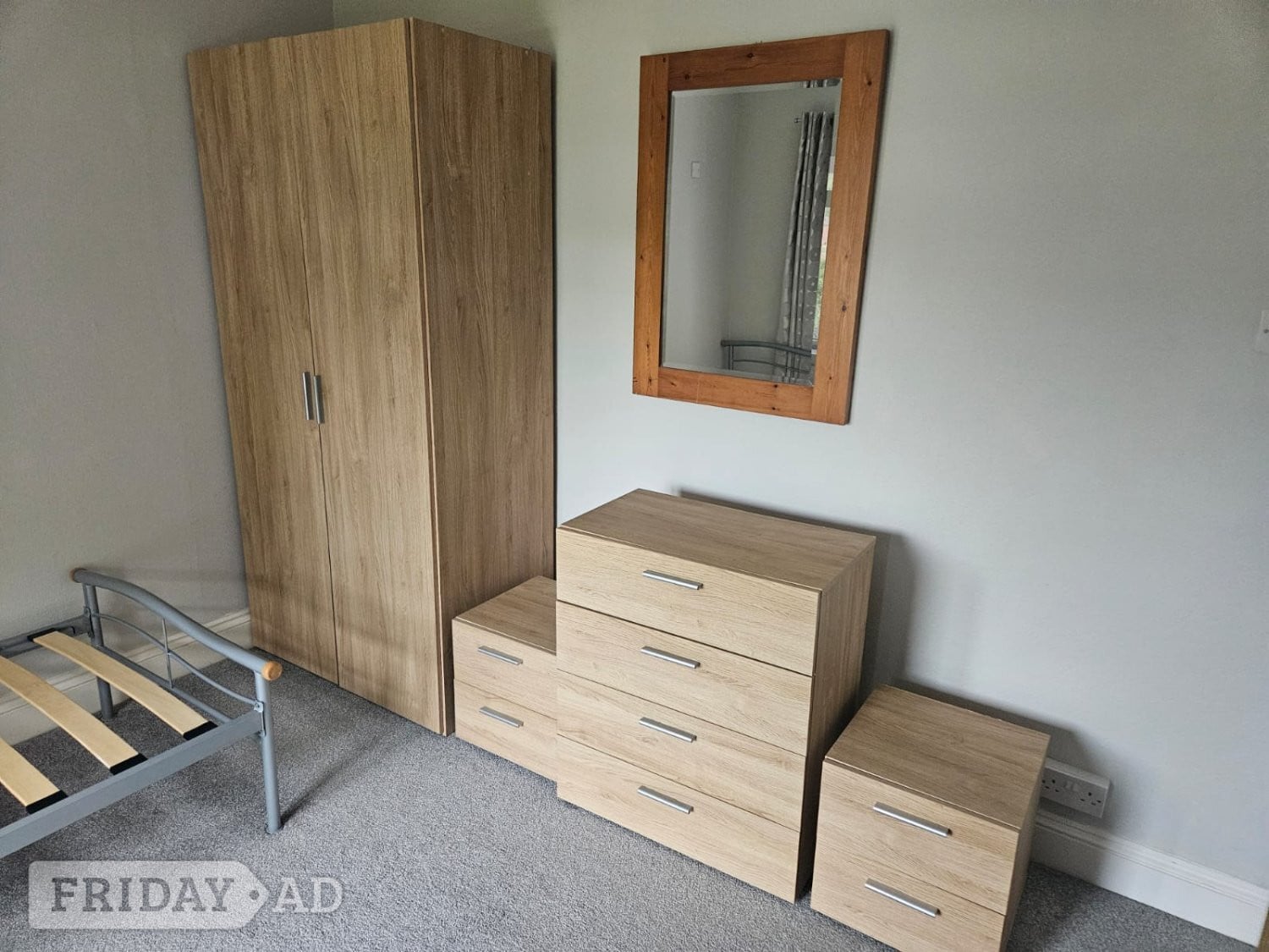 Brighton Single Grey Metal Bed Frame (and free mattress)
