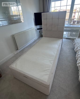 Hypnos cream / beige single ottoman bed