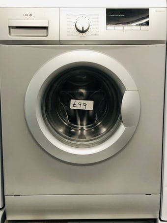 Silver colour Logik washing machine works perfectly 