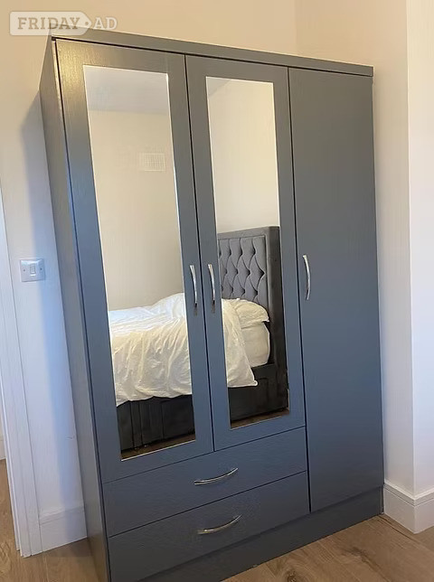 Rotherham Nevada 3 door 2 drawer mirrored wardrobe 