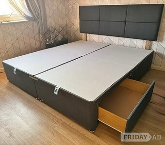 SUPER KING DIVAN BASE WITH 2 DRAWERS WITH ARIES HB