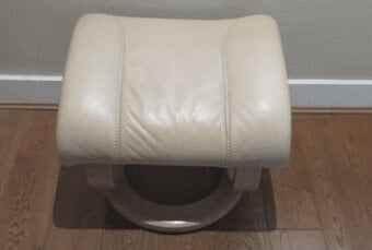 Leather Footstool, VGC