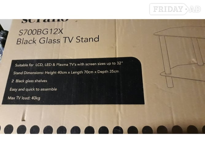 Serano Black Glass TV Stand in Lingfield