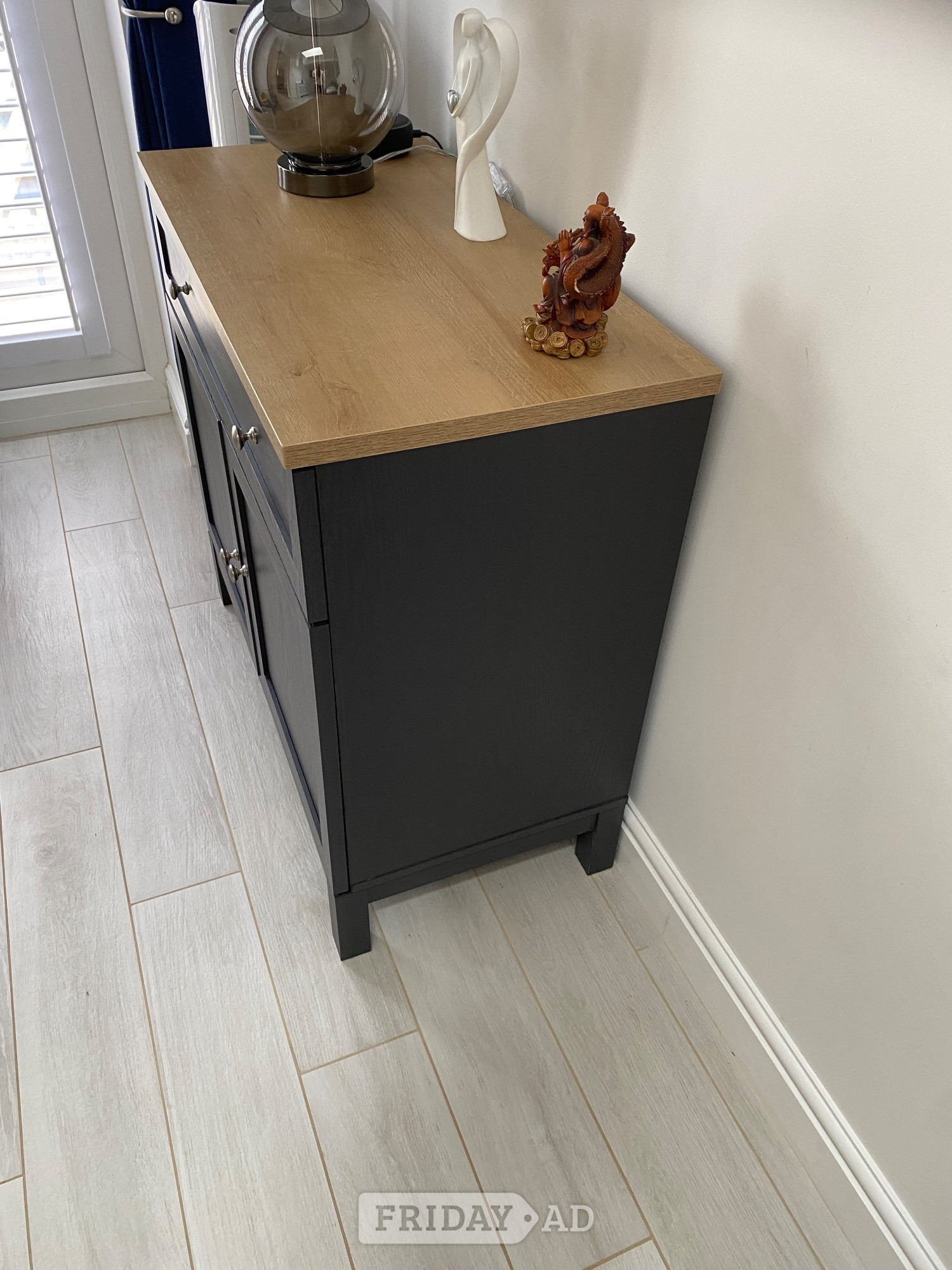 Peterborough Sideboard in dark grey and wooden top