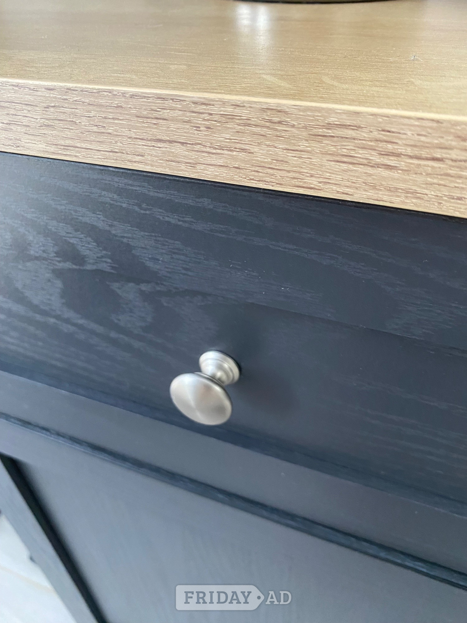Sideboard in dark grey and wooden top - Furniture in Peterborough
