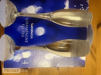 4 champagne flutes 