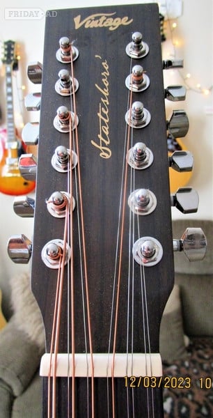 VINTAGE Statesboro 12 String Elec Acoustic "as-nu" VE440 WK-12 Paul Brett Design - Musical Instruments